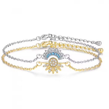 Selvaris™ Celestial Sun & Moon Bracelet Set