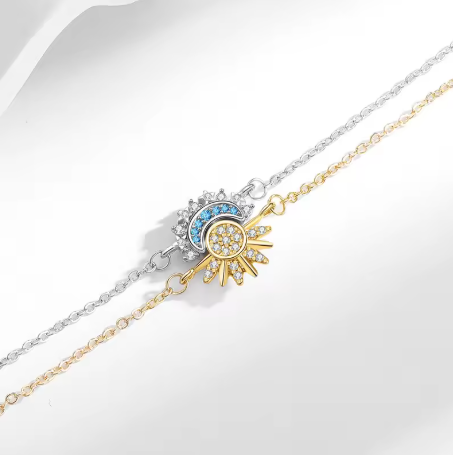 Selvaris™ Celestial Sun & Moon Bracelet Set