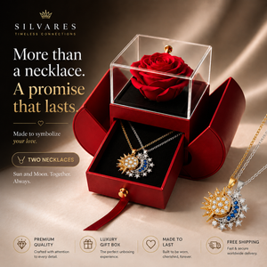 Selvaris™ Celestial Sun & Moon Necklace Set