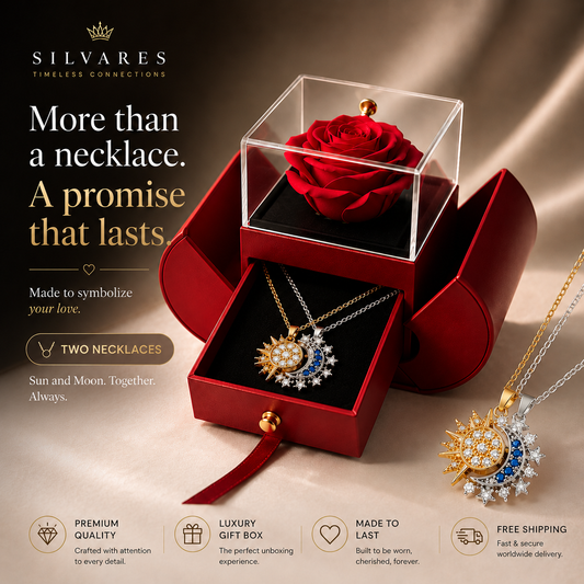 Selvaris™ Celestial Sun & Moon Necklace Set