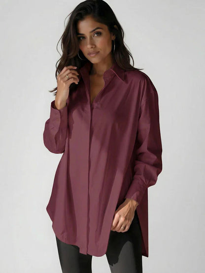 Selvaris shirt dress with oversized lapel buttons