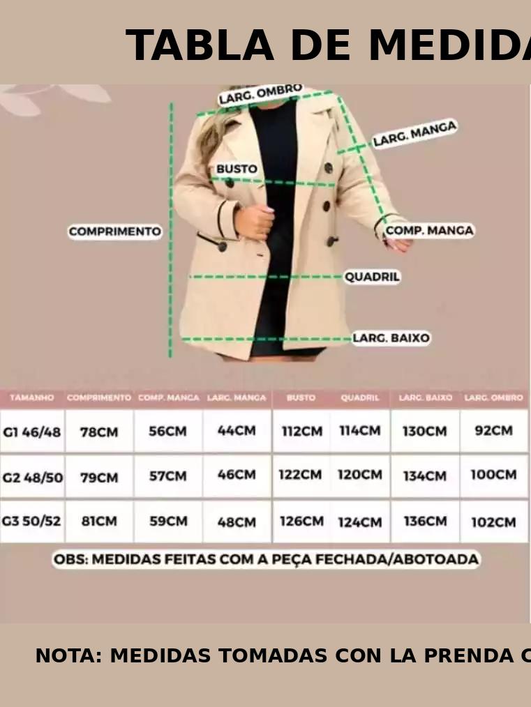 Abrigo largo para mujer tallas grandes
